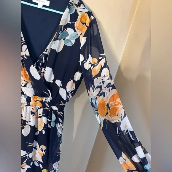 Nine West floral faux wrap dress size 10 - Picture 5 of 14